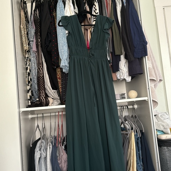 Lulus I'm All Yours Emerald Green Ruffled Maxi Dress - Picture 5 of 7